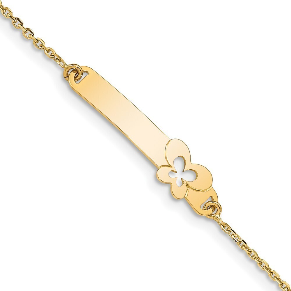 Kazi Luxury 14K Children's Polished Butterfly w/1in ext.  ID Bracelet